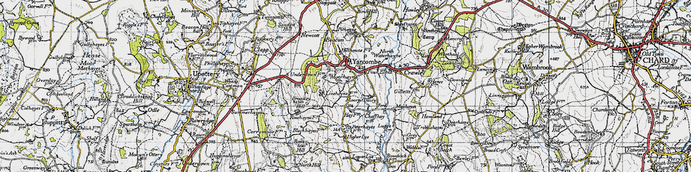 Old map of Moorhayne in 1946