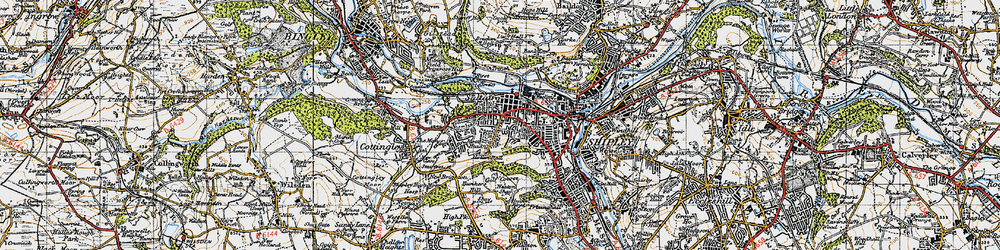 Old map of Moorhead in 1947