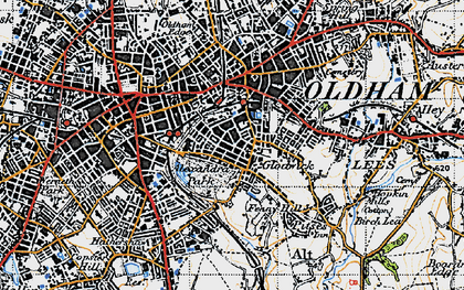 Old map of Moorhey in 1947