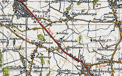 Old map of Moorhole in 1947