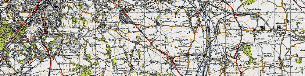 Old map of Moorhole in 1947