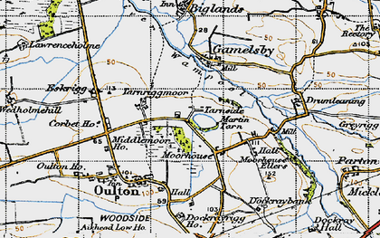 Old map of Moorhouse in 1947