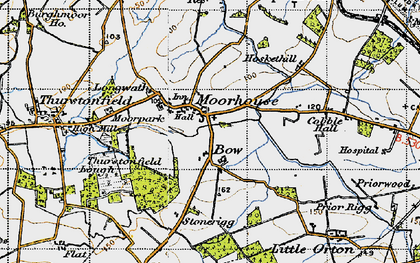 Old map of Bow in 1947