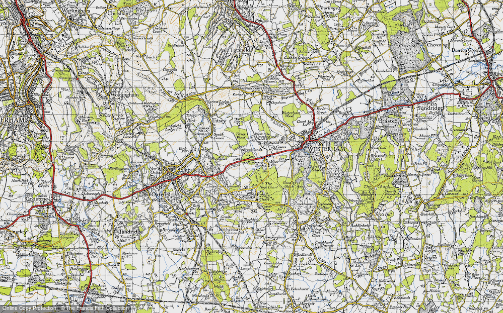 Old Map of Historic Map covering Titsey Wood in 1946