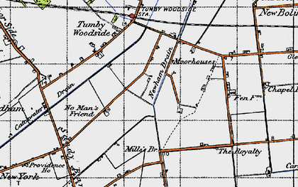 Old map of Moorhouses in 1946