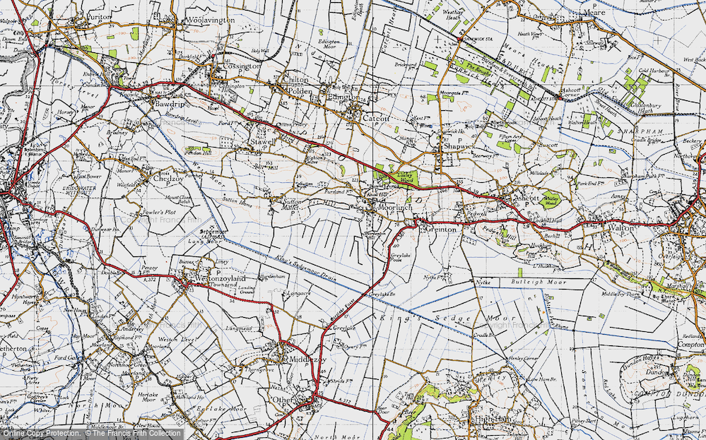 Old Map of Moorlinch, 1946 in 1946