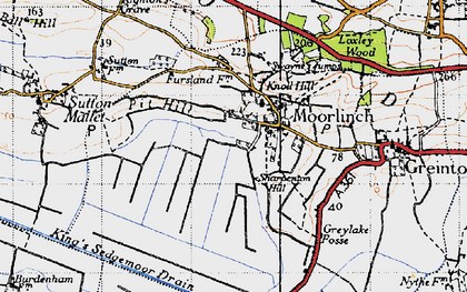 Old map of Moorlinch in 1946