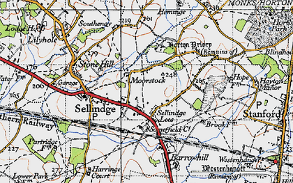 Old map of Moorstock in 1940