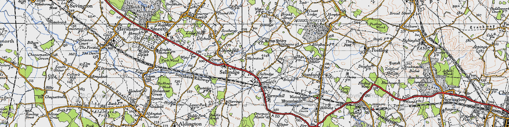 Old map of Moorstock in 1940