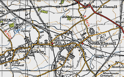 Old map of Moorthorpe in 1947