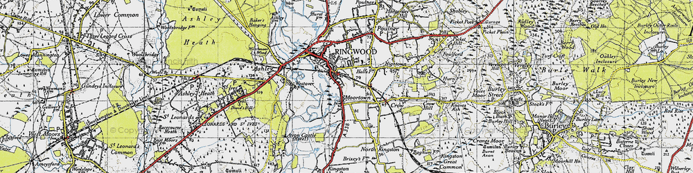 Old map of Moortown in 1940