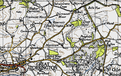 Old map of Moortown in 1946