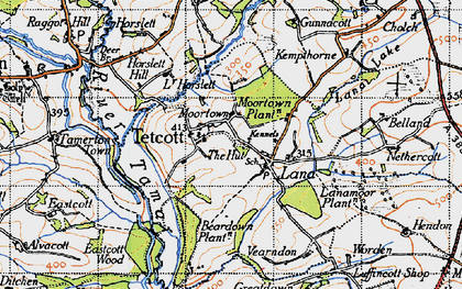 Old map of Beardown Plantn in 1946