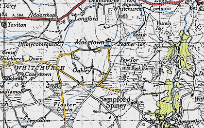 Old map of Moortown in 1946