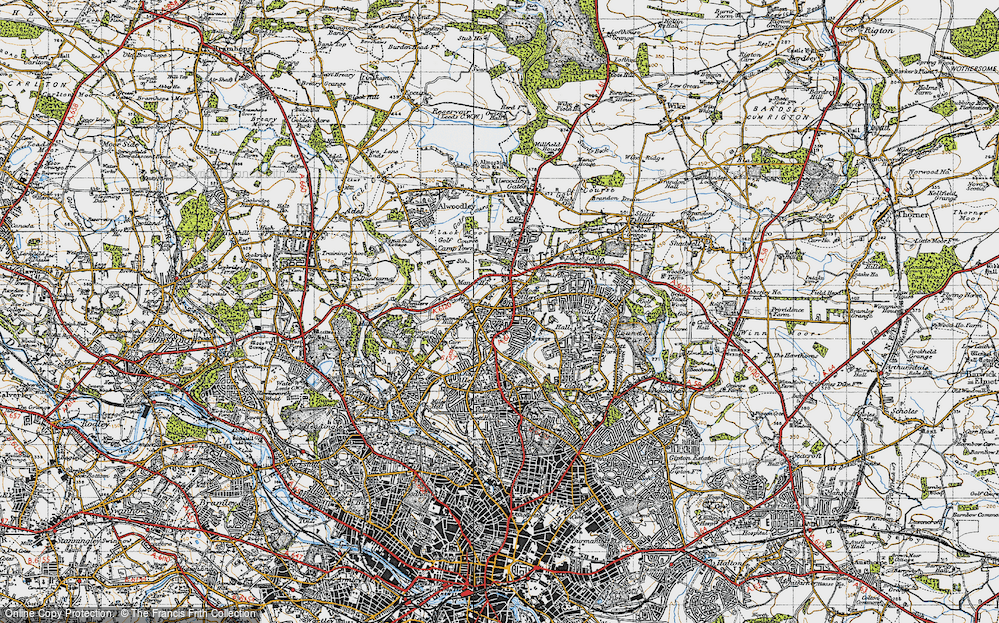 Old Map of Moortown, 1947 in 1947