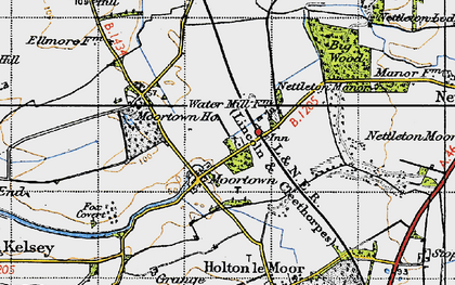 Old map of Moortown in 1947