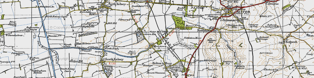 Old map of Moortown in 1947