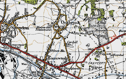 Old map of Moravian Settlement in 1946