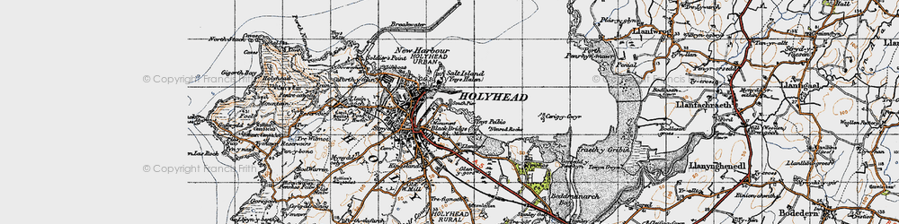 Old map of Ynys Peibio in 1947