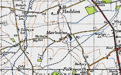 Old map of Morborne in 1946