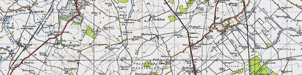 Old map of Morborne in 1946