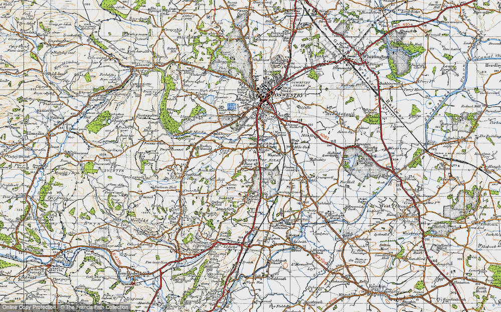 Old Map of Morda, 1947 in 1947