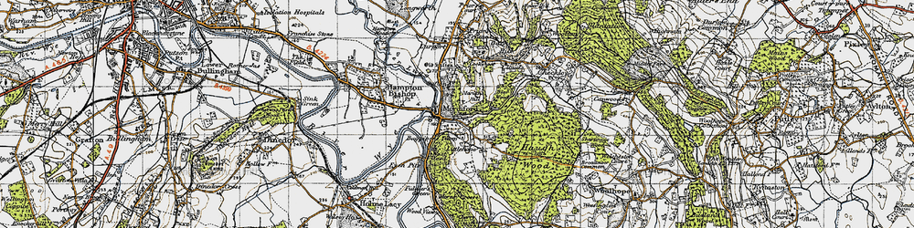 Old map of Mordiford in 1947