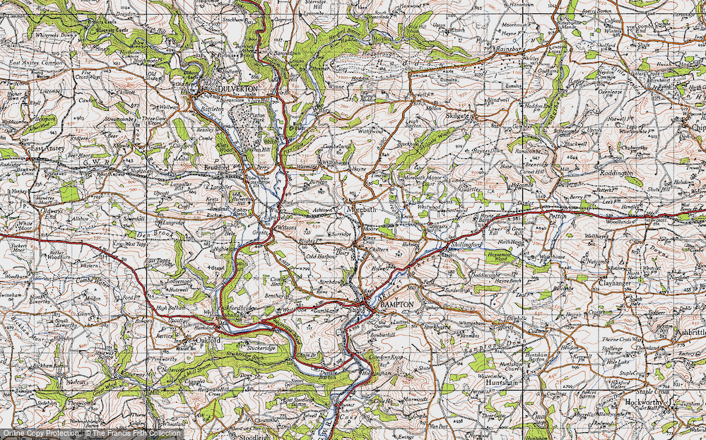 Old Map of Historic Map covering Bonny Cross in 1946