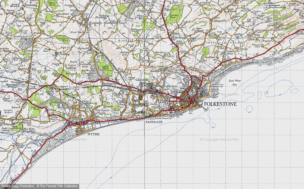 Old Map of Morehall, 1947 in 1947