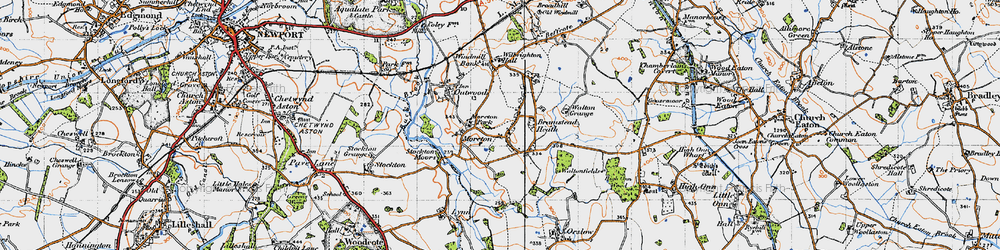 Old map of Moreton in 1946