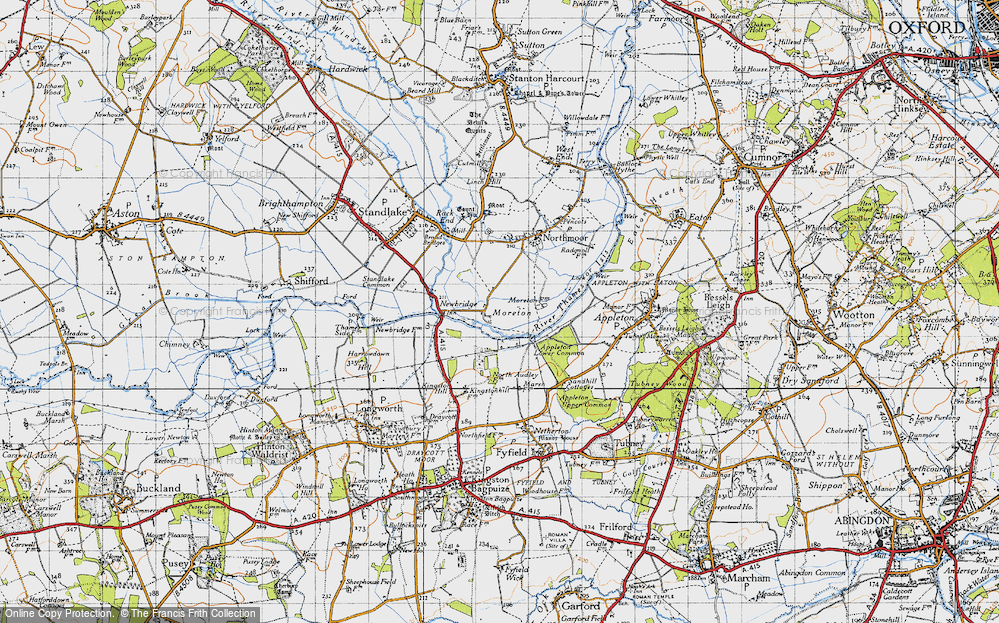 Old Map of Historic Map covering Appleton Lower Common in 1947