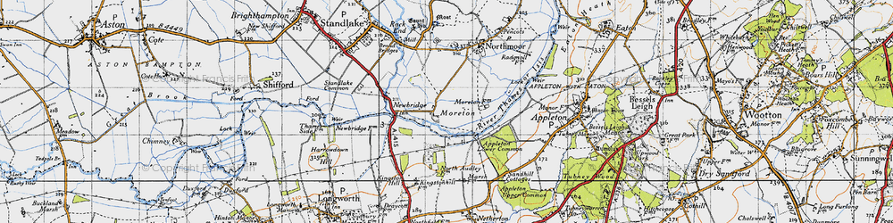 Old map of Appleton Lower Common in 1947
