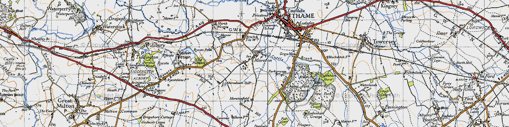 Old map of Moreton in 1947
