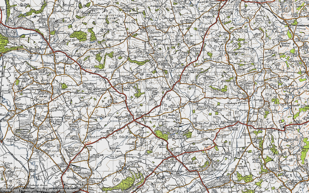 Old Map of Moreton Jeffries, 1947 in 1947