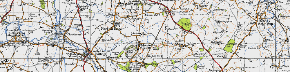 Old map of Moreton Morrell in 1946