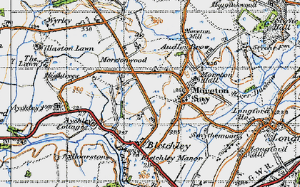 Old map of Moreton Say in 1947