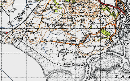Old map of Morfa Bychan in 1947