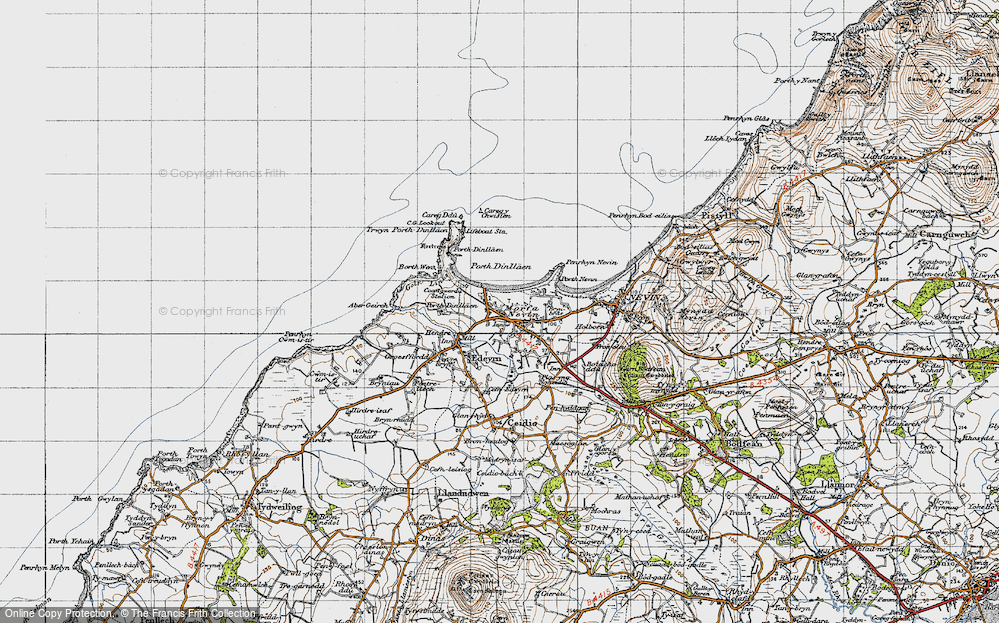 Old Map of Historic Map covering Porth Dinllaen in 1947