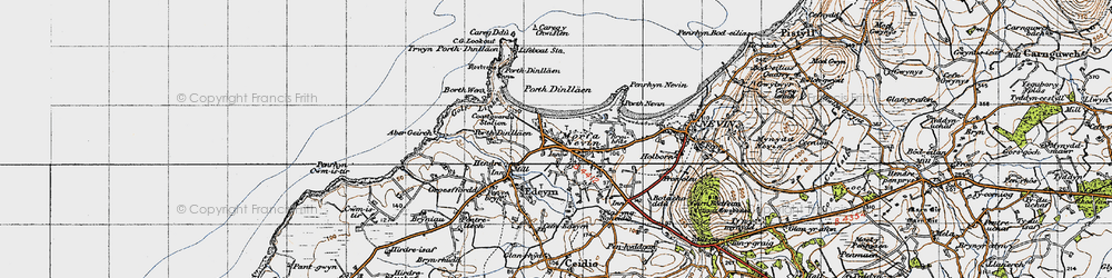 Old map of Morfa Nefyn in 1947