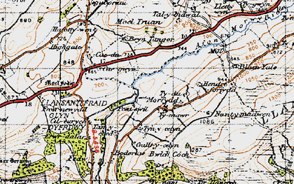 Old map of Ty-mawr in 1947