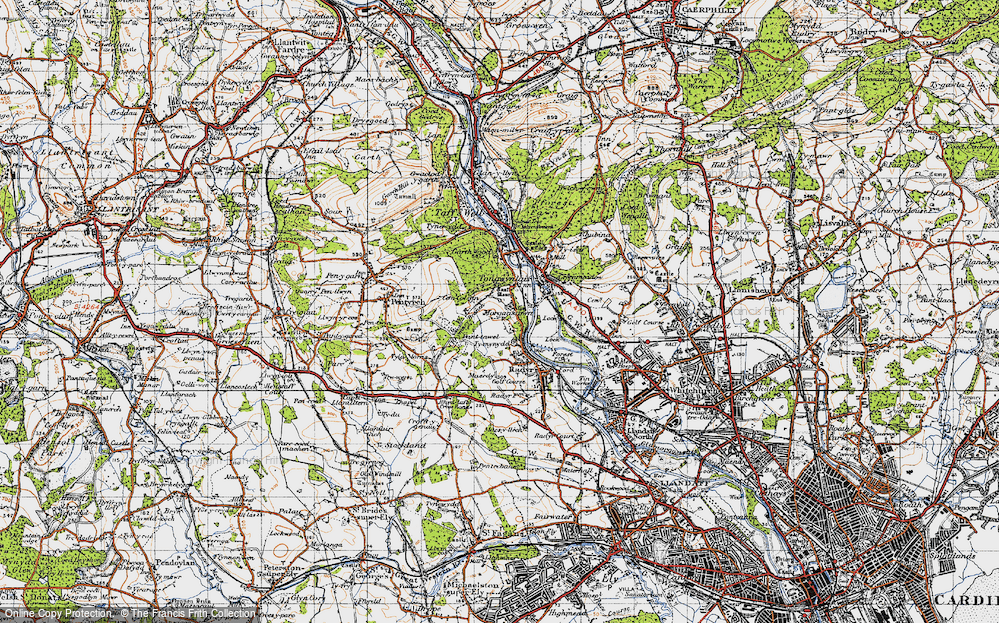 Old Map of Morganstown, 1947 in 1947