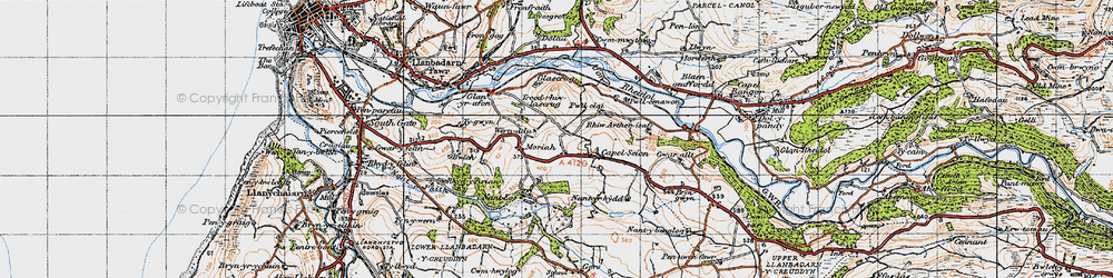 Old map of Troedrhiwlasgrug in 1947