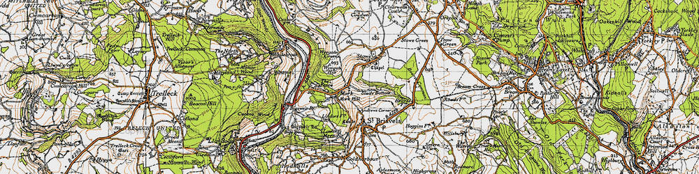 Old map of Andrews Corner in 1946