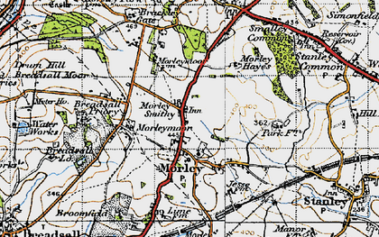 Old map of Morley Smithy in 1946