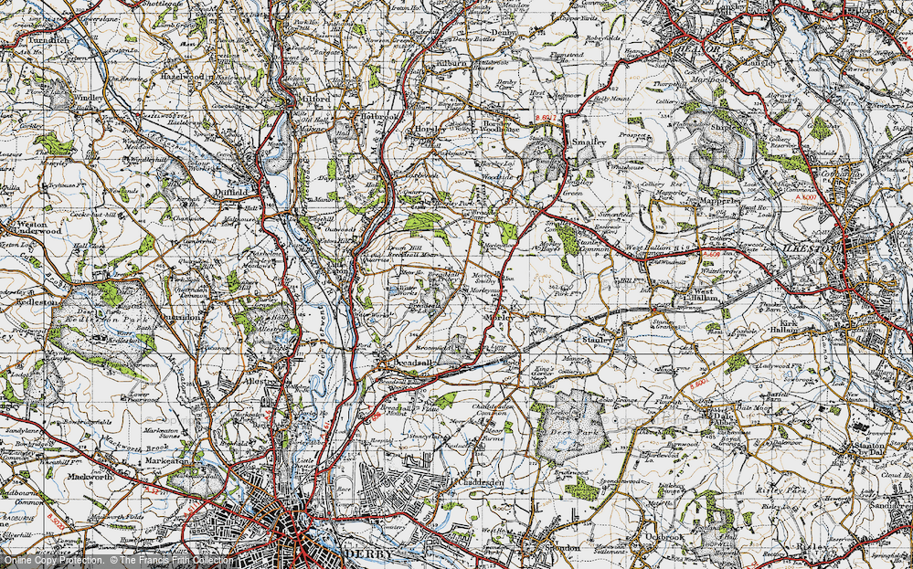 Old Map of Historic Map covering Brackley Gate Fm in 1946