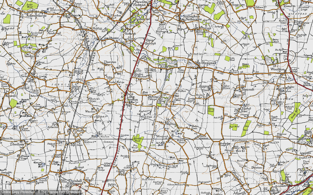 Old Map of Morningthorpe, 1946 in 1946
