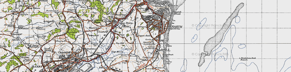 Old map of Morristown in 1947