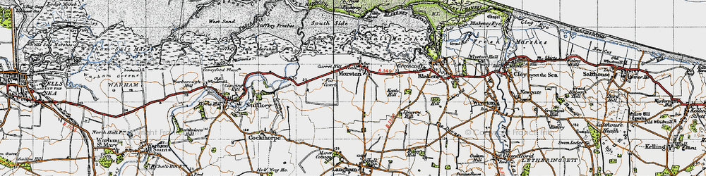 Old map of Morston in 1946