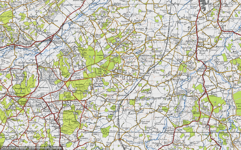 Old Map of Mortimer, 1945 in 1945