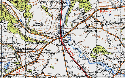 Old map of Mortimer's Cross in 1947